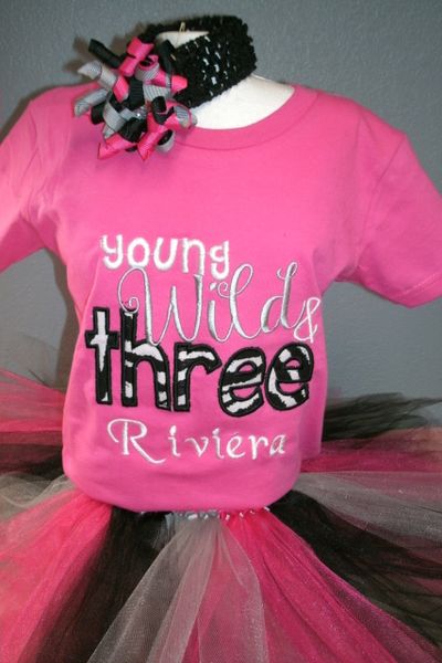 Birthday Young Wild and Three Personalized Tutu Set