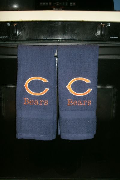 Personalized Bears Football Hand Towel 2 piece set Sports Towel