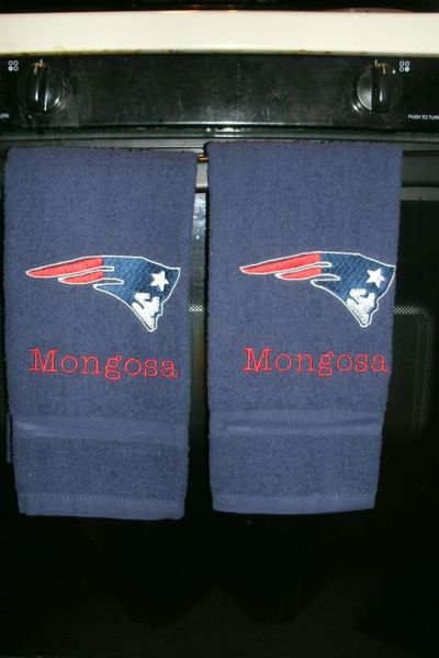 Personalized Patriots Football Hand Towel 2 piece set Sports Towel