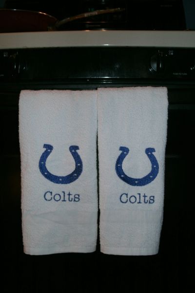 Personalized Colts Football Hand Towel 2 piece set Sports Towel