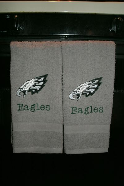 Personalized Eagles Football Hand Towel 2 piece set Sports Towel