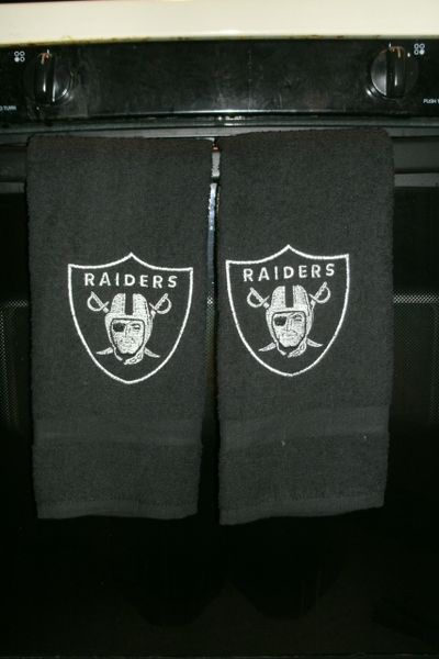Personalized Raiders Football Hand Towel 2 piece set Sports Towel