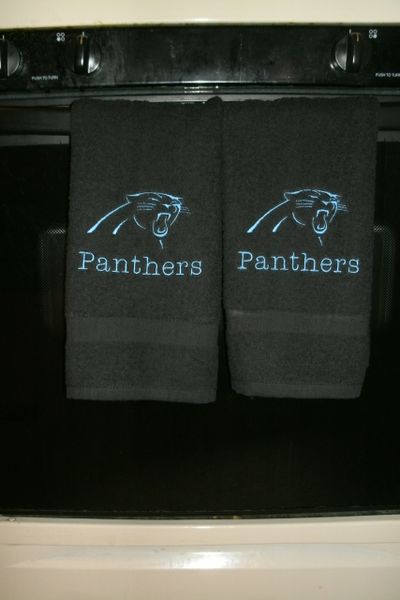 Personalized Panthers Sketch Football Hand Towel 2 piece set Sports Towel
