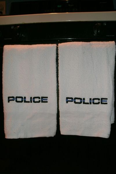 Police Thin Blue Line Kitchen Hand Towels 2 piece set