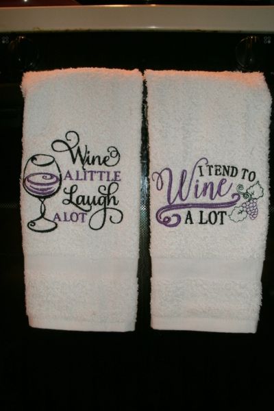 Wine Alot Set Kitchen Towels 2 piece set