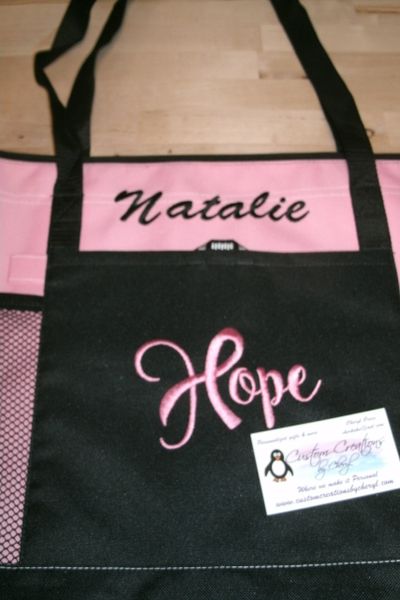 Personalized Hope Ribbon Awareness Cancer Ribbon Tote Bag