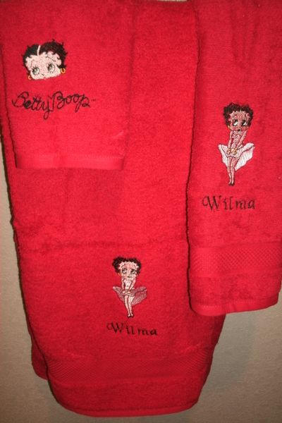 Personalized Betty Boop Marilyn Dress 3 piece Towel Set