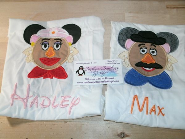Toy Story Mr and Mrs Potato Head Inspired Mouse Ears Couples Shirts