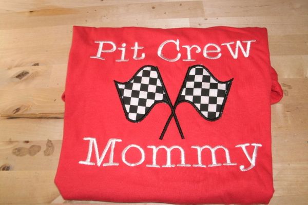 Pit Crew Mom Personalized Birthday Party Shirt