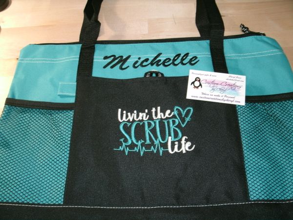 Nurse Personalized Livin the Scrub Life Nurse Tote Bag