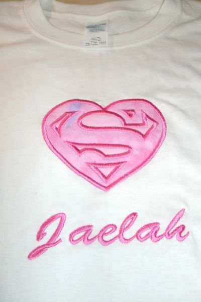 Superman Supergirl Heart Logo Personalized Superhero Shirt