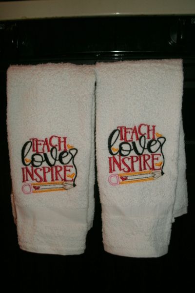 Teach Love Inspire Kitchen Towels Hand Towels 2 piece set