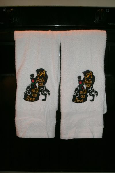 Beauty and Beast A Tale as old as Time Kitchen Towels Hand Towels 2 piece set