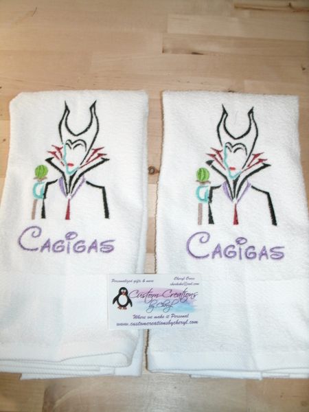 Sleeping Beauty Witch Male Kitchen Towels Hand Towels 2 piece set