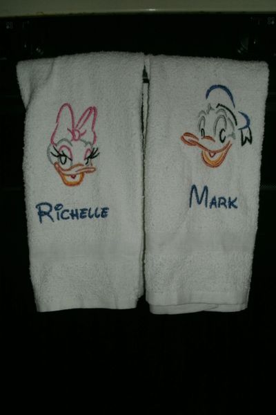 Daisy and Donald Sketch Kitchen Towels Hand Towels 2 piece set