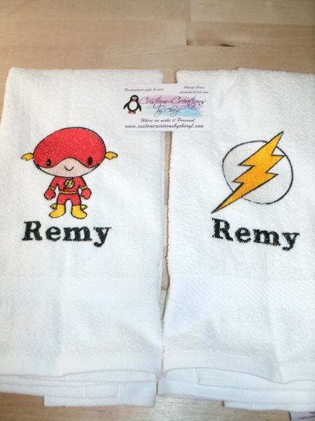 Flash Kid Logo Kitchen Towels Hand Towels 2 piece set