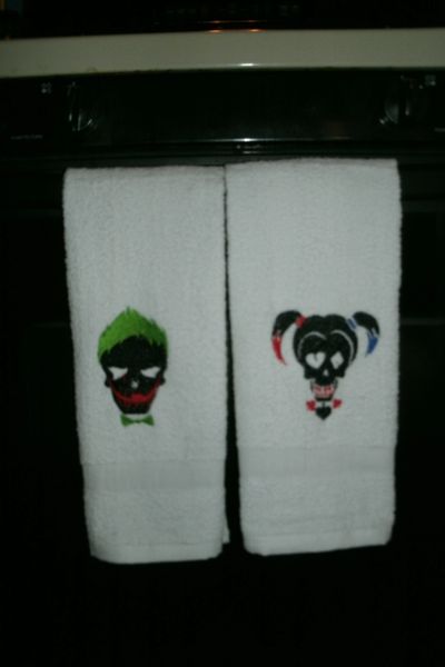 Joker & Harley Quinn Skulls Kitchen Towels Hand Towels 2 piece set