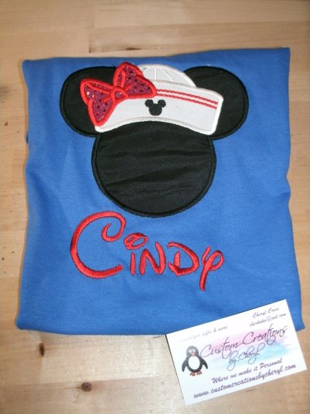 Personalized Minnie Sailor Mouse Ears Vacation Cruise Shirt