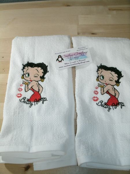 Betty Boop Blowing Kisses Kitchen Towels Hand Towels 2 piece set