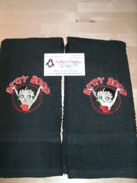 Betty Boop Circle Kitchen Towels Hand Towels 2 piece set