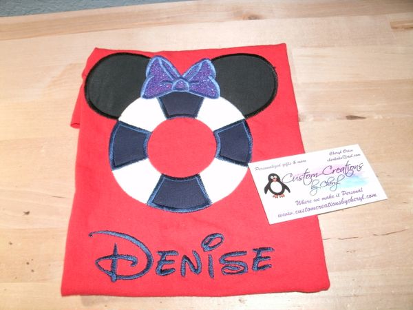 Personalized Minnie Sailor Life Ring Mouse Vacation Cruise Shirt