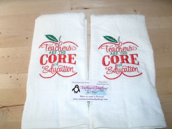 Teachers are the Core of Education Kitchen Hand Towels 2 piece set
