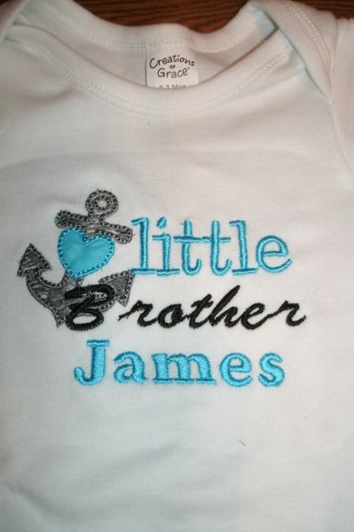 Anchor Little Brother Nautical Family Shirt
