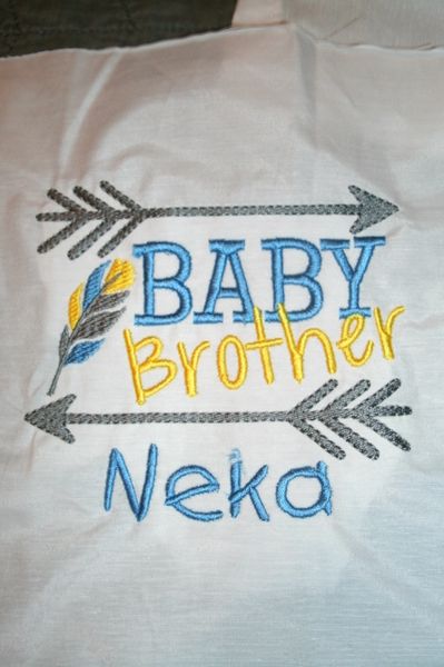 Tribal Arrows & Feather Baby Brother Family Shirt