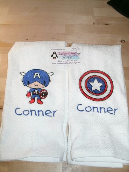 Captain America Kid Logo Kitchen Towels Hand Towels 2 piece set