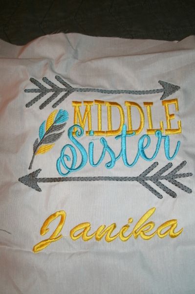 Tribal Arrows & Feather Middle Sister Family Shirt