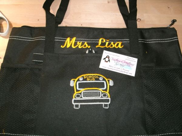 School Bus Sketch Bus Driver Personalized Tote Bag