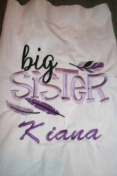 Tribal Feathers Big Sister Sibling Shirt