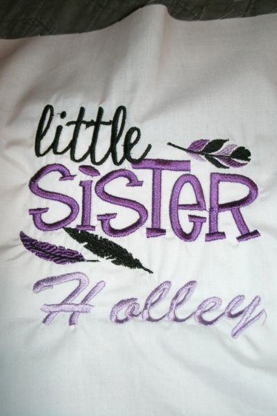 Tribal Feathers Little Sister Sibling Shirt