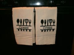Hand Or Kitchen Monogram Towels 2 Piece Set Custom Creations By