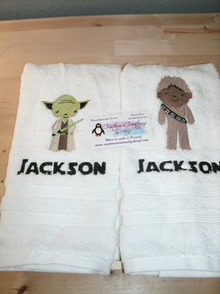 Star Wars BB8 R2D2 Personalized Kitchen Towels 2 piece Set