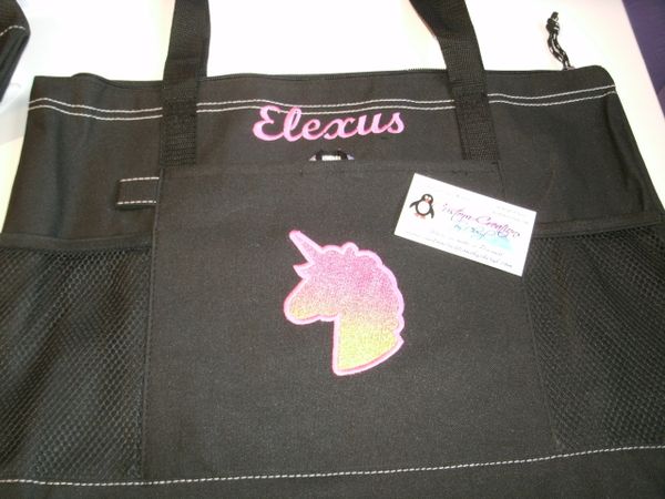 Unicorn Silhouette Head Personalized Tote Bag