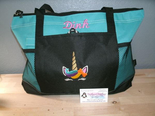 Unicorn Bow Personalized Tote Bag