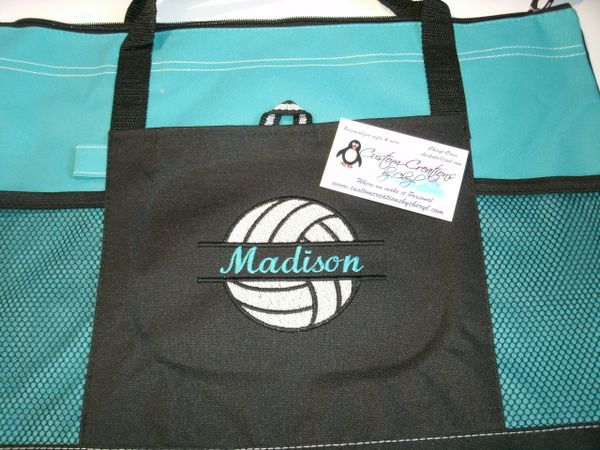 Volleyball Split Personalized Sports Mom Tote Bag Volleyball Mom