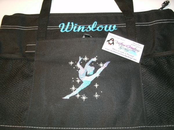Gymnastics Dancer Watercolor Galaxy Personalized Tote Bag