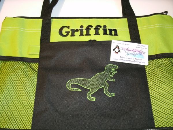 Dinosaur Big Dino Sketch Personalized Tote Bag