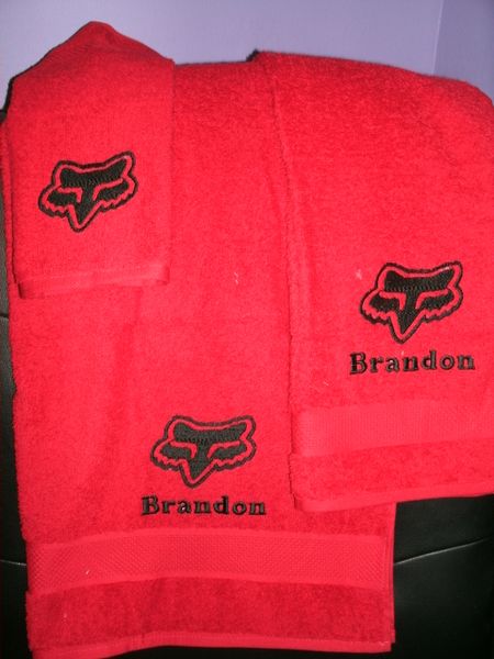 Racing Fox Animal Inspired Personalized 3 piece Towel Set