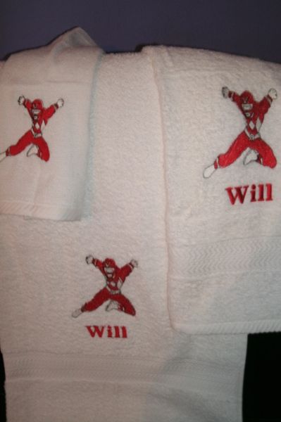 Power Ranger Kid Personalized 3 piece Towel Set