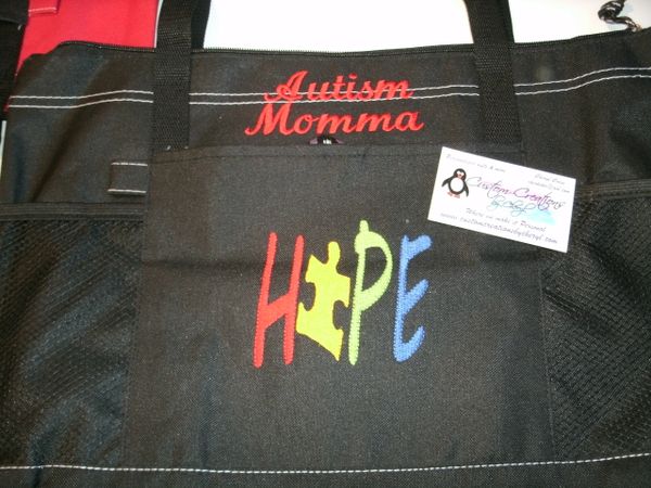 Autism Hope Puzzle Piece Personalized Tote Bag Autism Awareness