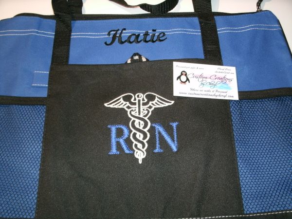 Nurse RN Caduceus Logo Personalized Nurse Life Nurse Tote Bag