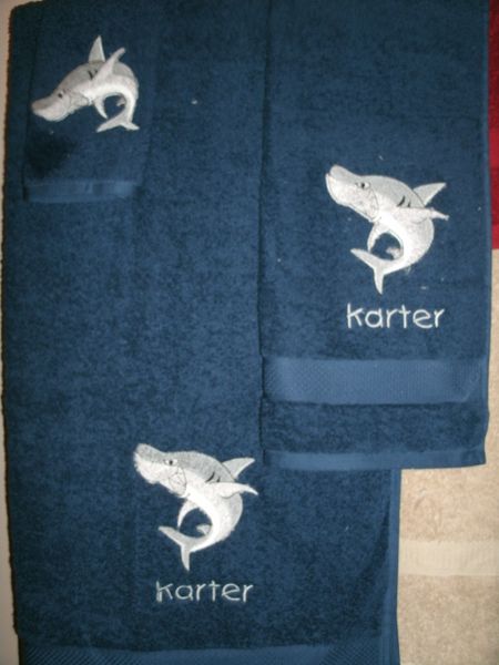 Shark Personalized 3 piece Towel Set