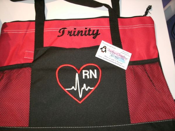 Nurse Heartbeat Personalized Heart Nurse Tote Bag