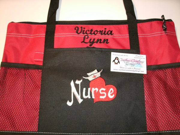 Nurse Heart Hat Personalized Heart Nurse Tote Bag