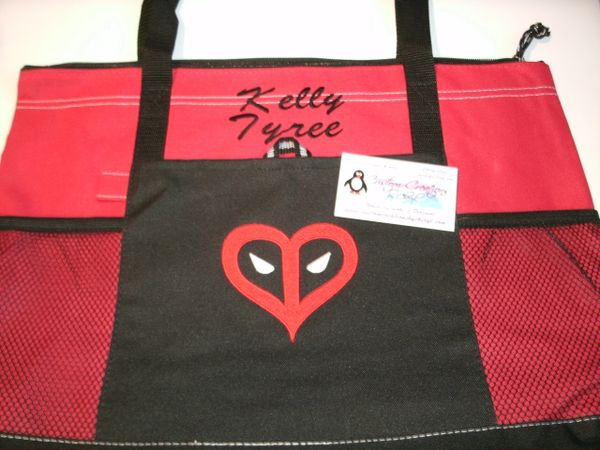 Deadpool Heart Superhero Personalized Tote Bag