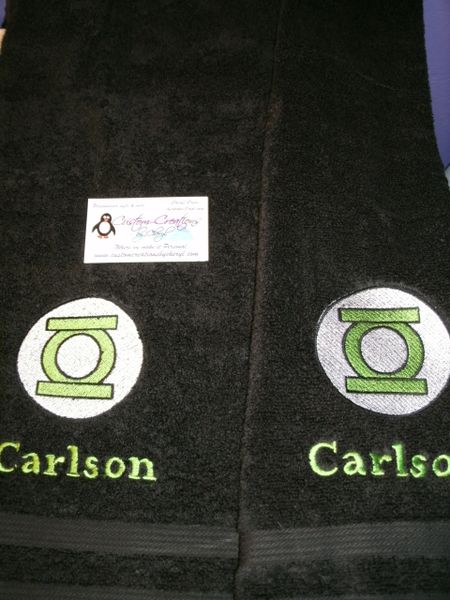 Green Lantern Logo Kitchen Towels Hand Towels 2 piece set
