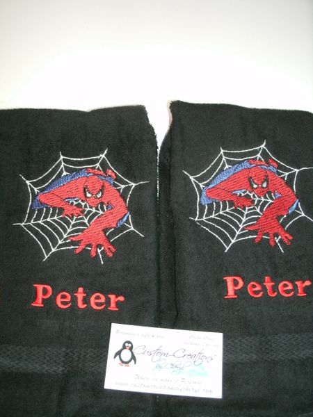 Spiderman Web Kitchen Towels Hand Towels 2 piece set